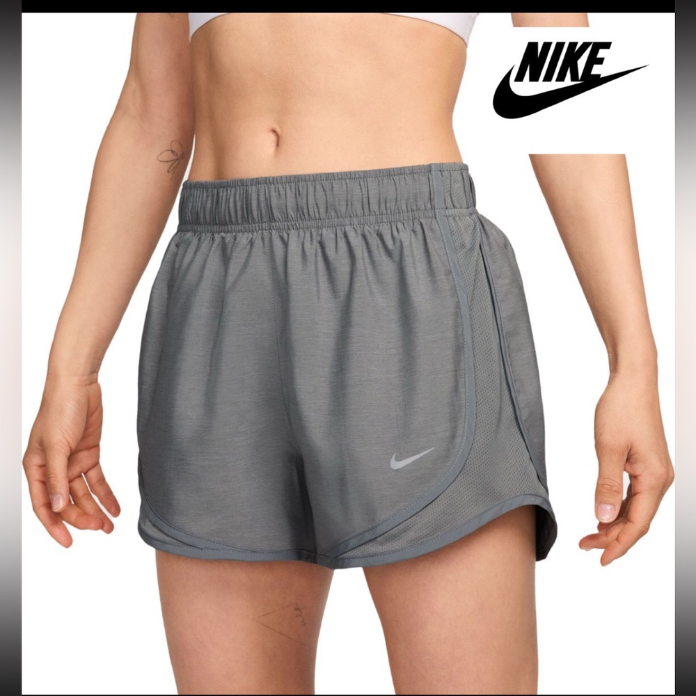 Nike Tempo Dri Fit Women's Brief-Lined Running shorts White and Gray size Small.